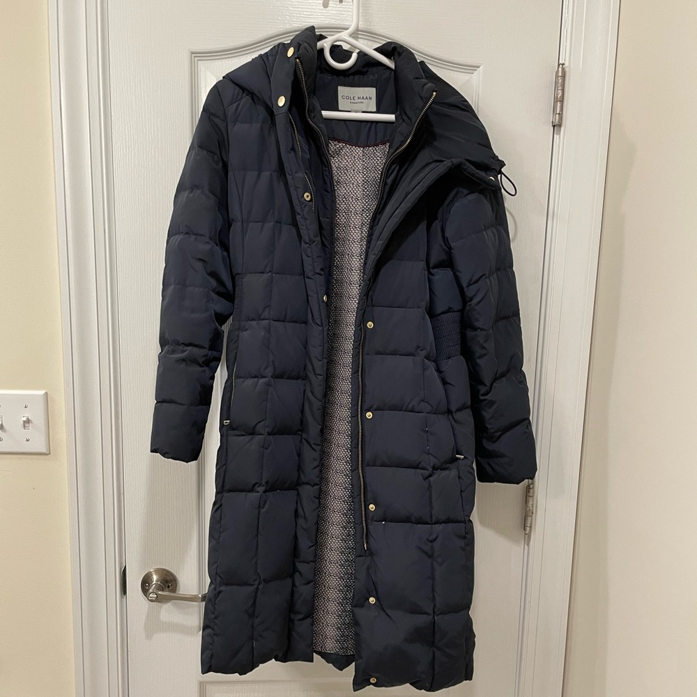 Cole Hann Signature Women's Box Quilt Down Puffer Coat Outwear Size M